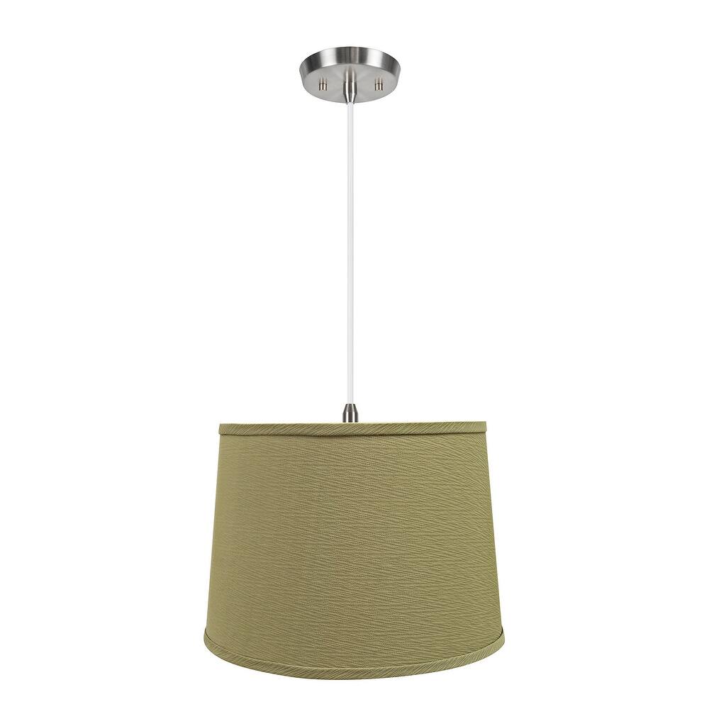 Aspen Creative 1Light Fabric Lamp Shade Hanging Pendant, Yellow Brown