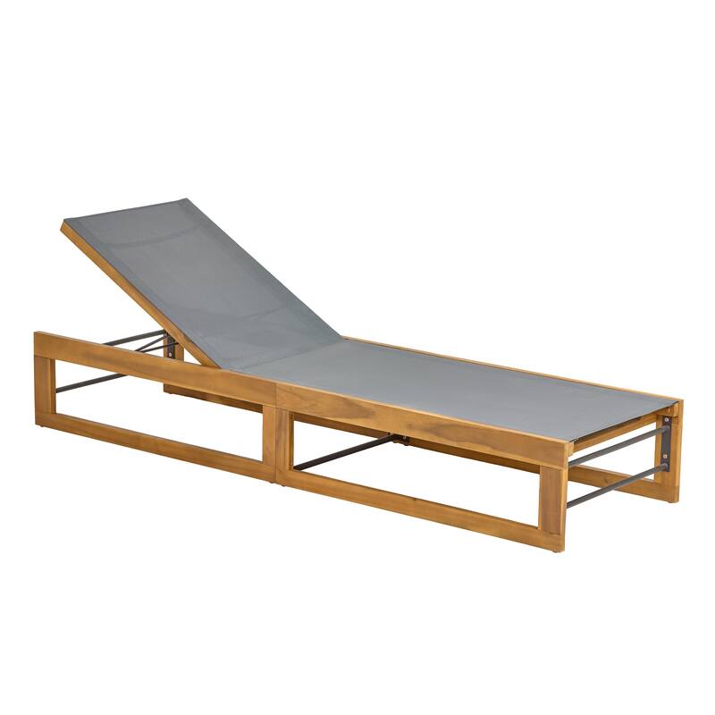 Emile Outdoor Mesh and Wood Chaise Lounge (Set of 2) by Christopher Knight Home