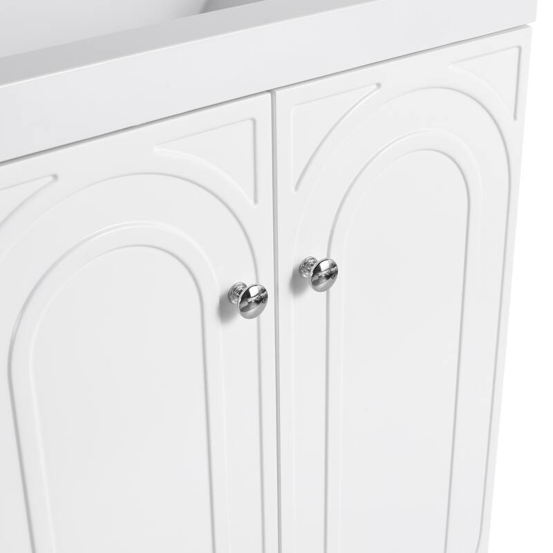 Modern 24 Inch Freestanding Bathroom Vanity Base without Sink, Storage Cabinet with Soft-Close Doors and Adjustable Shelves