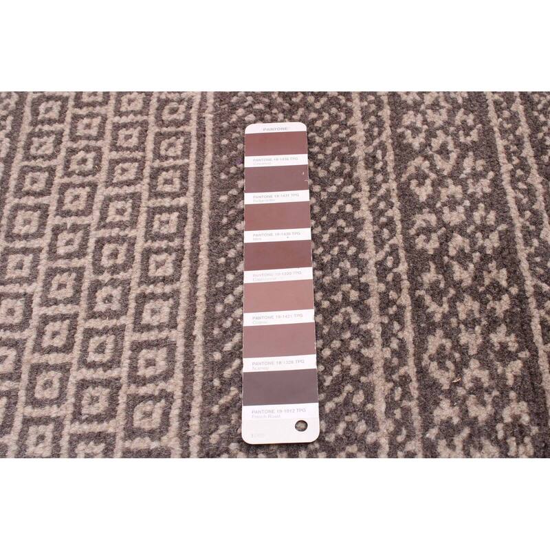 ECARPETGALLERY Hand-knotted Silk Shadow Dark Brown Wool Rug - 8'0 x 9'10