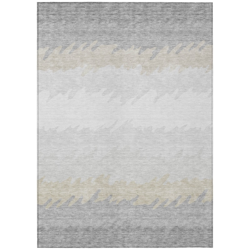 HomeRoots Striped Transitional Rectangle Outdoor Rug