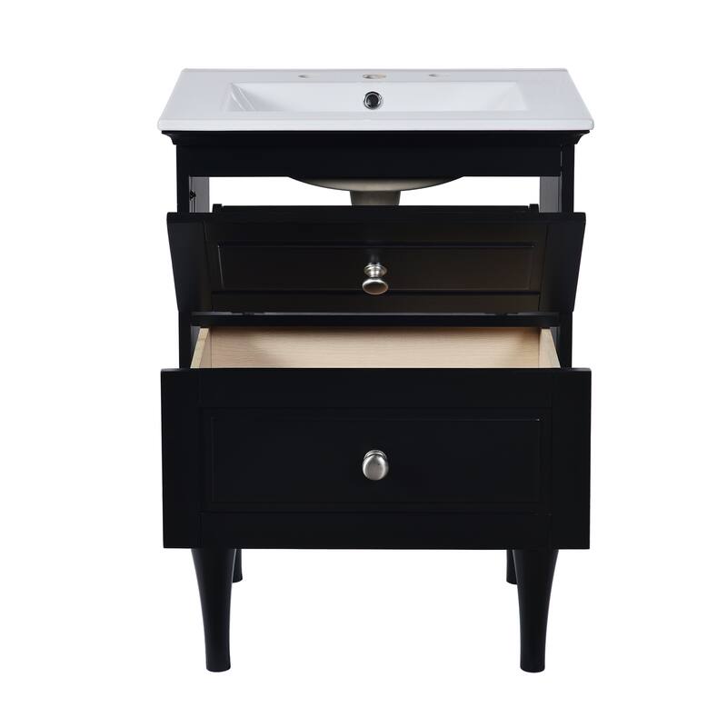GDFStudio 24'' Bathroom Vanity Cabinet with Single Sink Combo Set