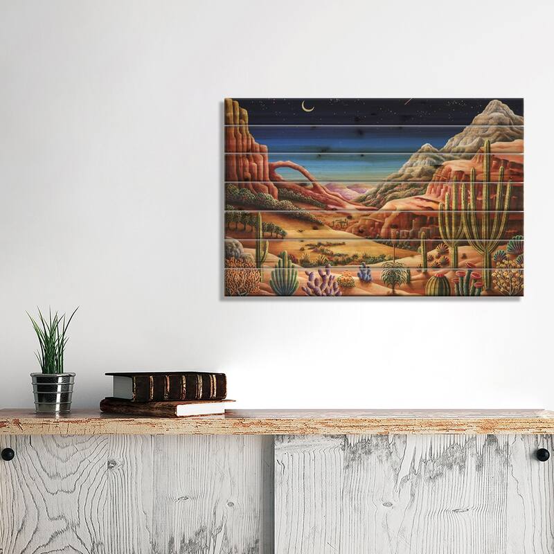 Heavens Window Print On Wood by Andy Russell - Multi-Color