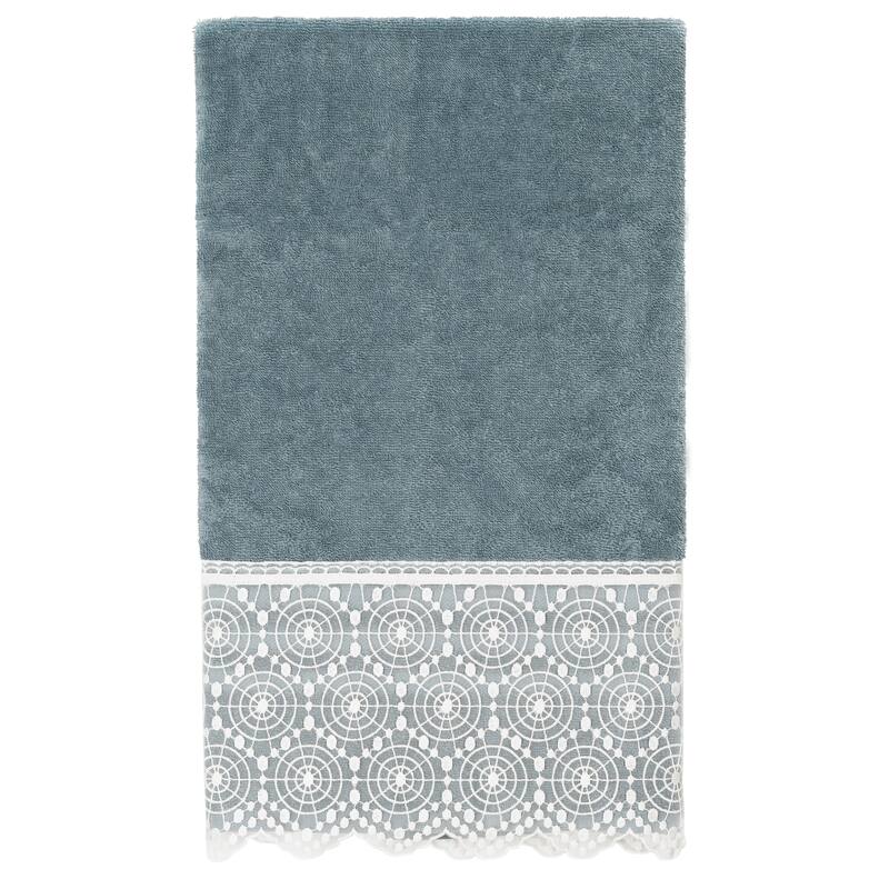 Authentic Hotel and Spa 100% Turkish Cotton Arian 3PC Cream Lace Embellished Towel Set