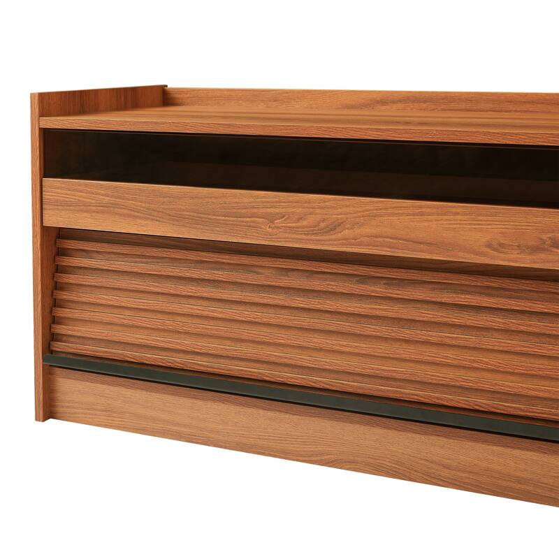 Christopher Knight Home - Mirod Modern TV Stand with Storage, Charging Ports & LED Ambiance