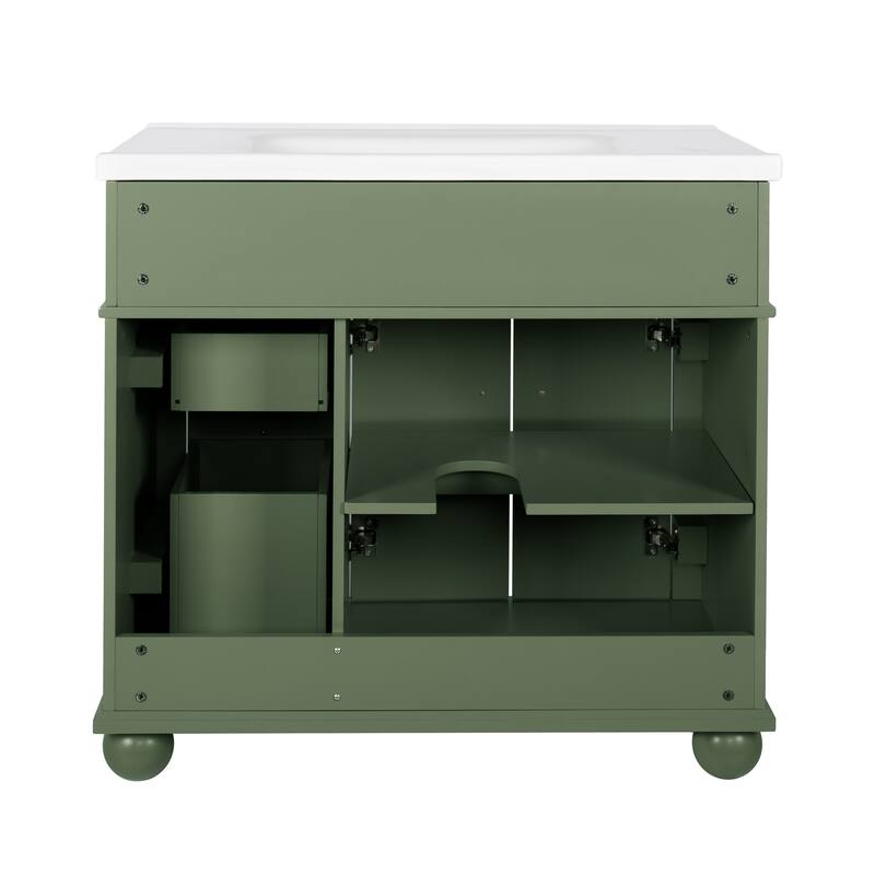 28-36 inch Transitional Single Bathroom Vanity with Ceramic Sink