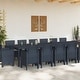 preview thumbnail 3 of 42, vidaXL Garden Dining Set 1315 pcs Anthracite/Brown Polt rattan - 350 x 100 x 73 cm