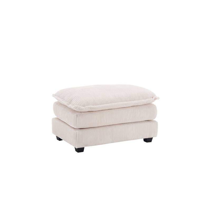Corduroy Sleeper Sectional Sofa, Loveseat & Ottomans Chaise Lounge Set
