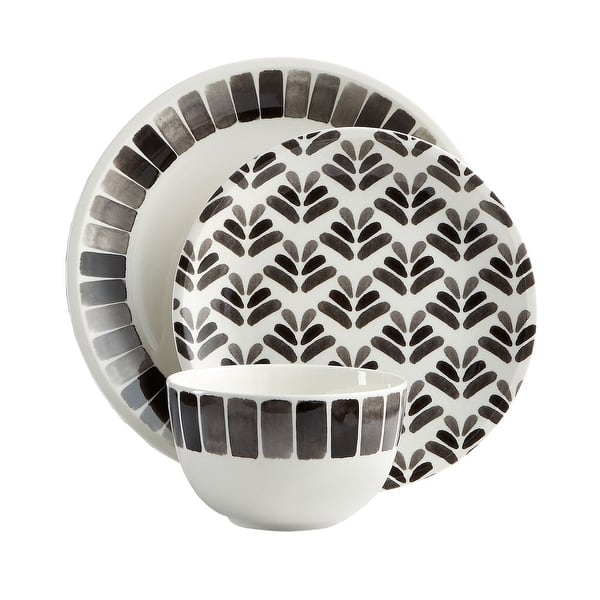 Shop Martha Stewart Collection Heirloom 12 Pc Black Dinnerware