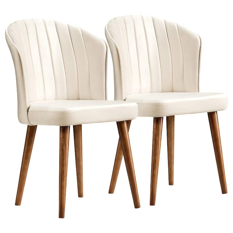 Roswell Mid-Century Modern Velvet Dining Chair (Set of 2)