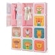 preview thumbnail 4 of 68, Kids Wardrobe Closet with Hanging Section and Cute Doors Pink-12-Clubes