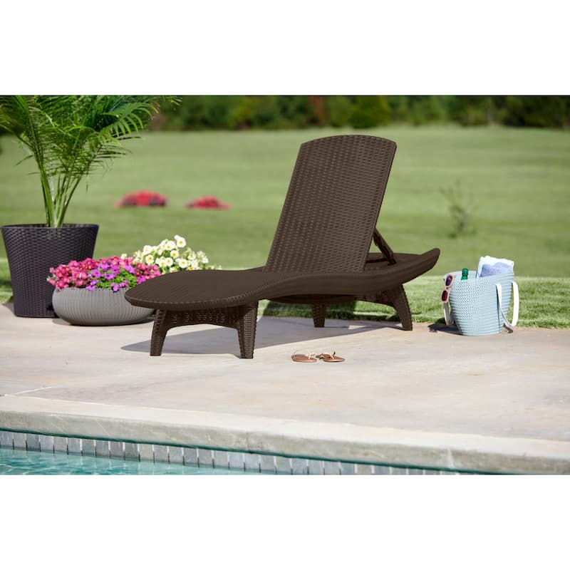 Keter Grenada Chaise Lounger Set Outdoor Furniture For Patio, Poolside, Garden and Lawn