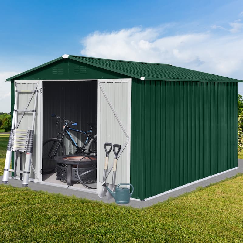 10'x8' Metal Outdoor Storage Shed for Patio Furniture