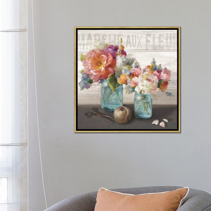 iCanvas "French Cottage Bouquet III" by Danhui Nai Framed Canvas Print