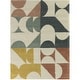 preview thumbnail 7 of 14, Bellanca Modern Geometric Area Rug 5'3" x 7' - Blue/Yellow