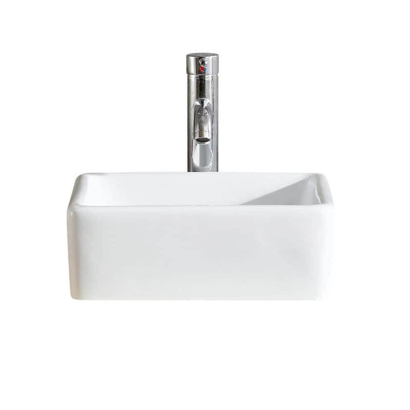 Fine Fixtures White Vitreous China Square Vessel Sink