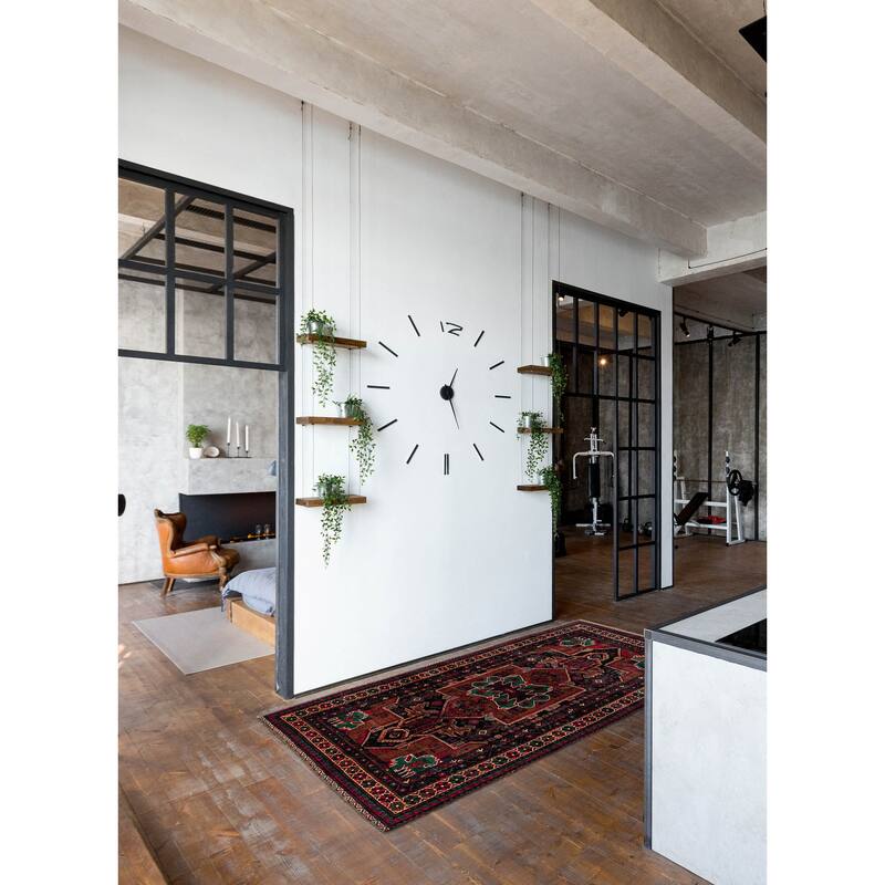 ECARPETGALLERY Hand-knotted Teimani Black, Brown Wool Rug - 3'7 x 6'10