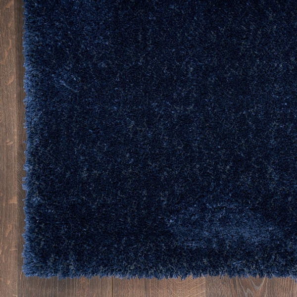 slide 2 of 14, Nourison Pacific Shag Indoor only Solid Area Rug 5' x 8' - Navy - Rectangle