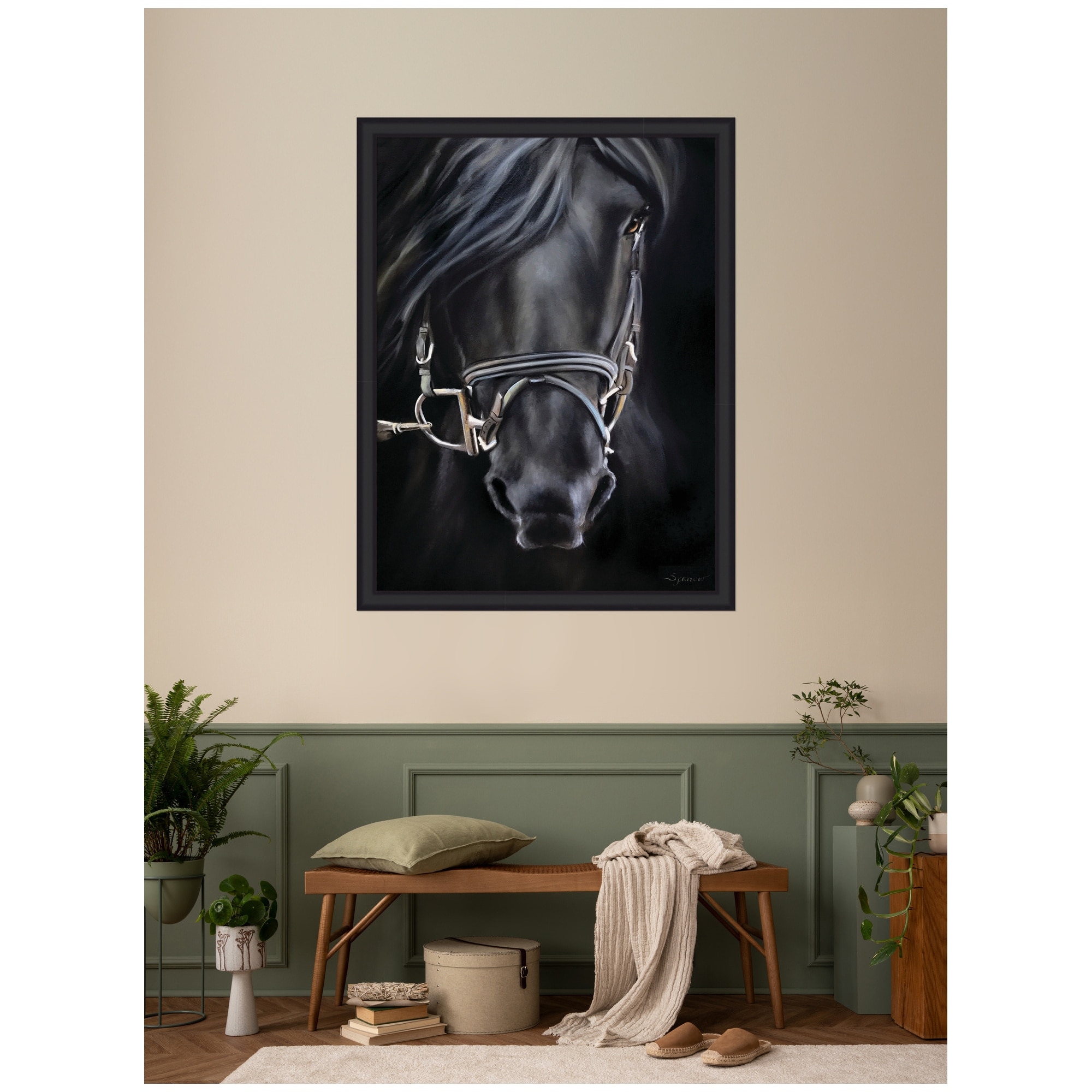 Kate and Laurel Ebony Splendor by Mary Sparrow Framed Wall Art Print