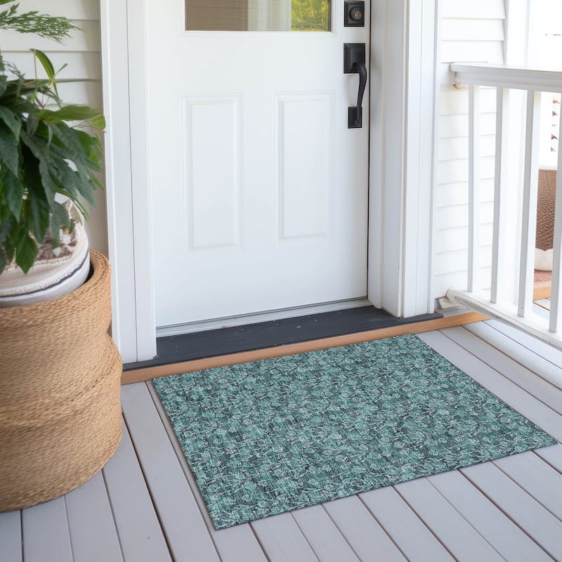 Machine Washable Indoor/ Outdoor Chantille Modern Floral Impressions Rug