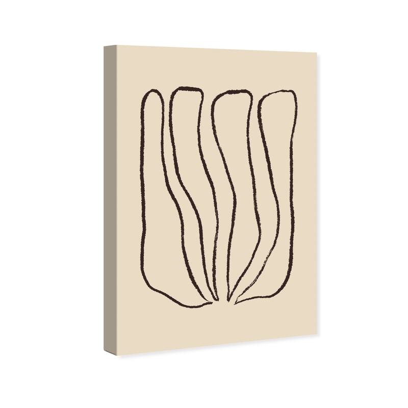 Wynwood Studio Canvas Abstract Roots II Black and Tan Modern & Contemporary Wall Art Canvas Print