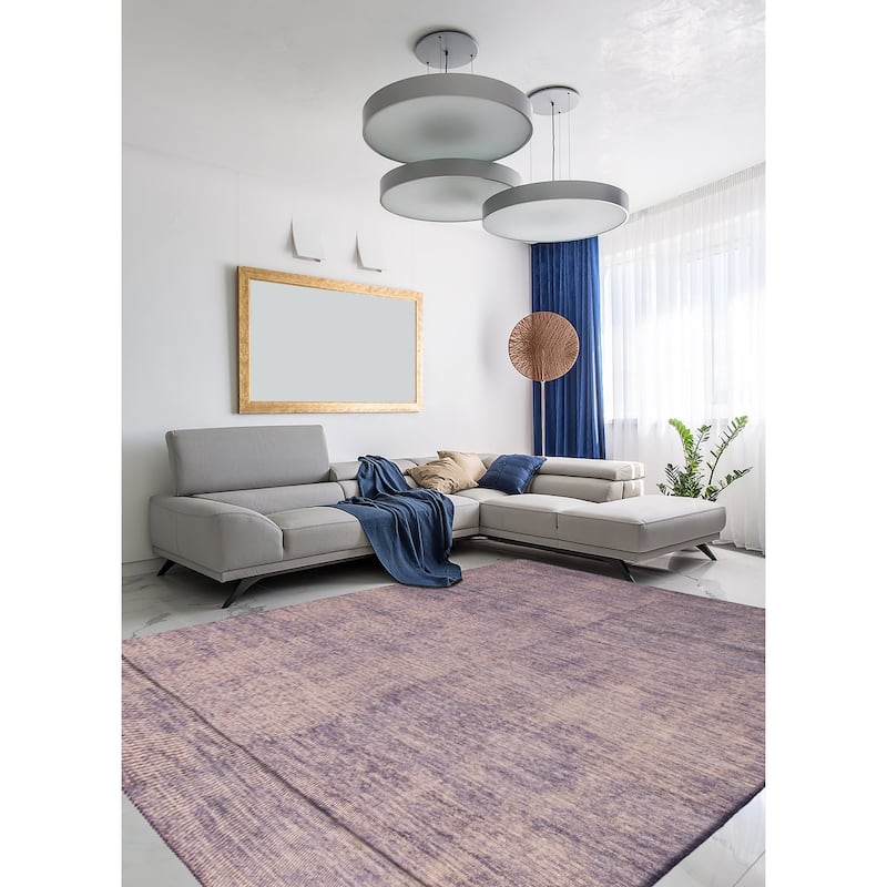 ECARPETGALLERY Hand-knotted Loreto Purple Silk Rug - 9'6 x 14'8