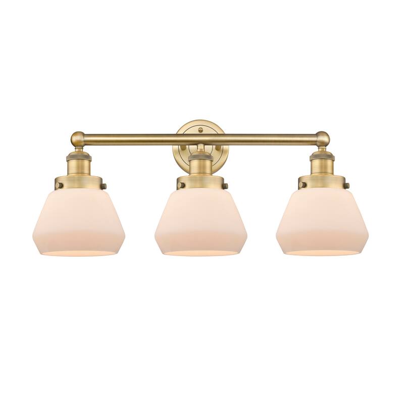Innovations Lighting 616-3W-10-25 Fulton Vanity Fulton 3 Light 25" - Brushed Brass / Matte White