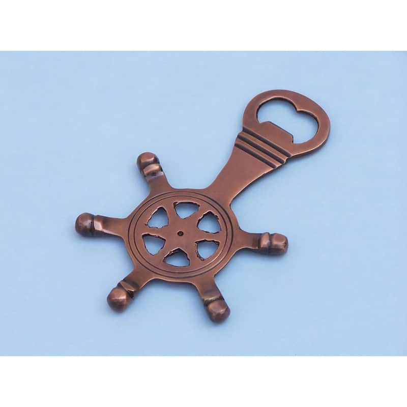 5 Inch Solid Metal Nautical Ship Wheel Bottle Opener for Bar or Kitchen Decor - 5" L x 2" W x 1" H