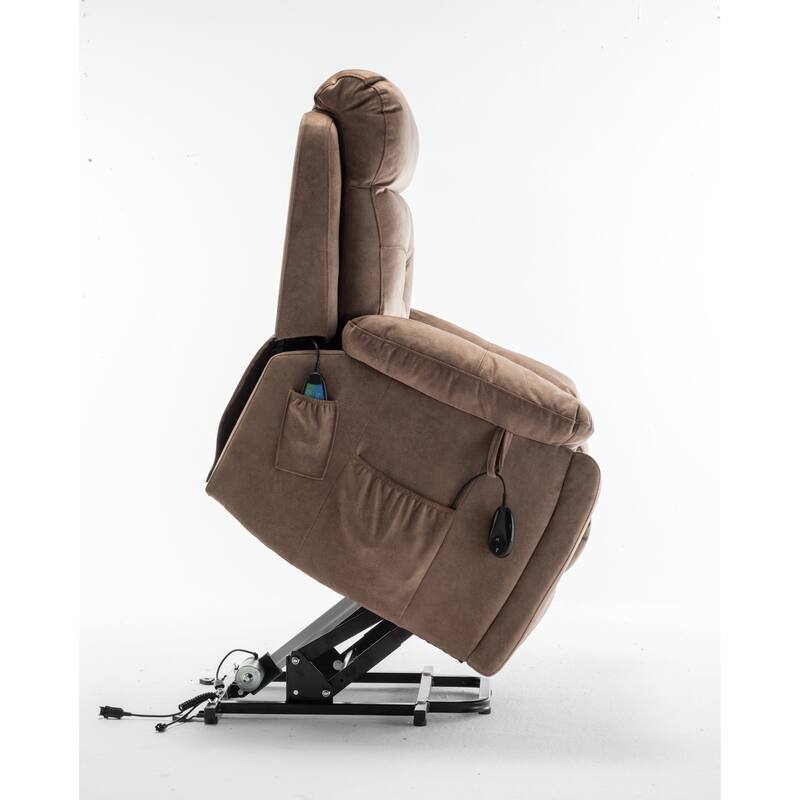 Power Lift Recliner with 8-Point Massage, Lumbar Heat, German OKIN Motor, Stainless Steel Cup Holder, and 10-Minute Setup