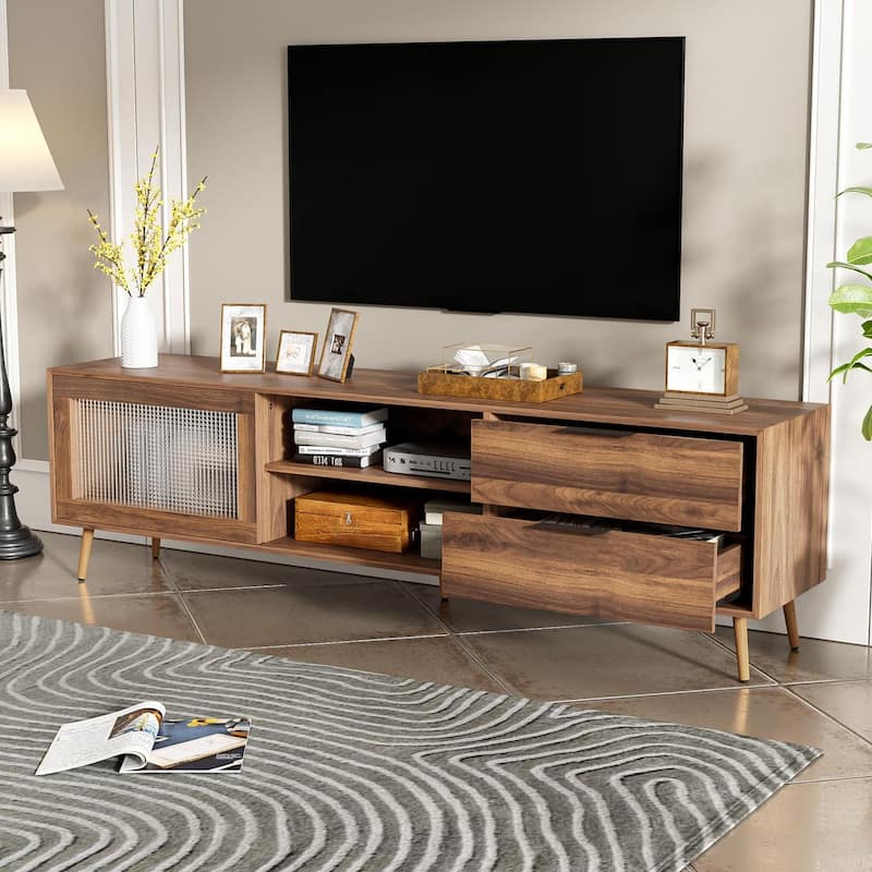70 in with Glass Doors TV Stand for TVs up to 75 in - n/a