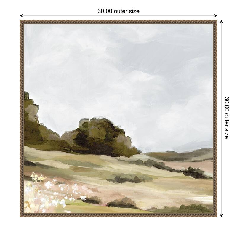 The Soft Hills No. 1 by Luna Mavis Framed Canvas Wall Art Print - 30 x 30 in