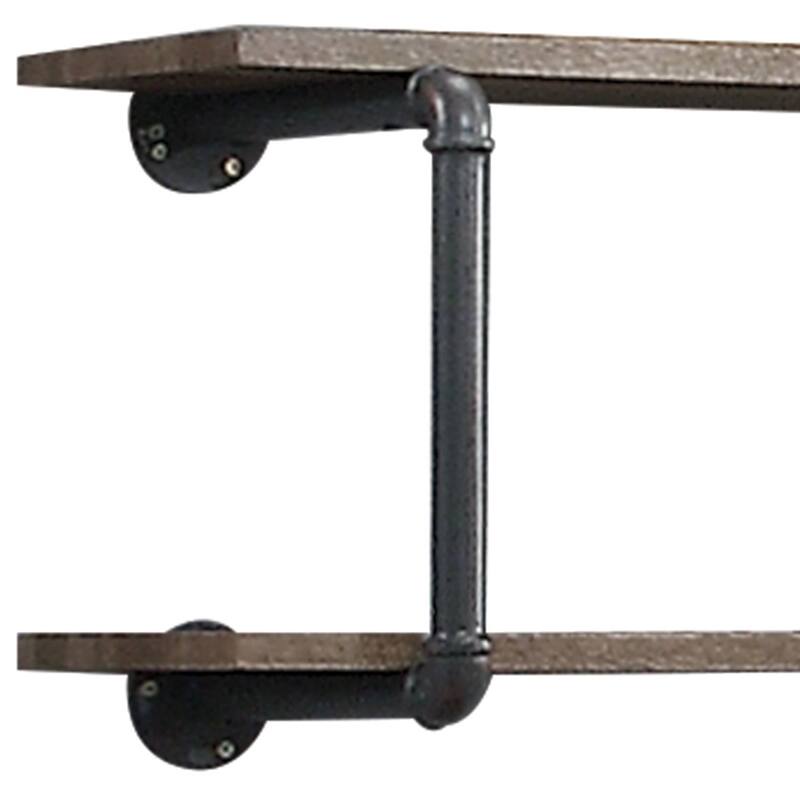 Antique Oak and Sandy Gray Finish Wall Rack
