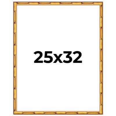 25x32 Frame Gold Bamboo Picture Frame Modern Photo Frame Includes UV Acrylic Shatter Guard Front Acid Free Foam Backing Board