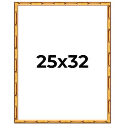 25x32 Frame Gold Bamboo Solid Wood Picture Frame | 1 Inch Moulding