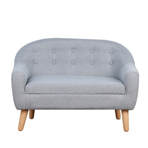 Sage Kids Sofa Couch Linen Fabric Upholstered Armchair with Storage for Childrens Gift 30-Inch