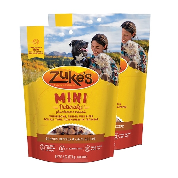 Zuke's Mini Naturals Peanut Butter & Oats Recipe 6 oz Dog Treats 2 Pack. Opens flyout.