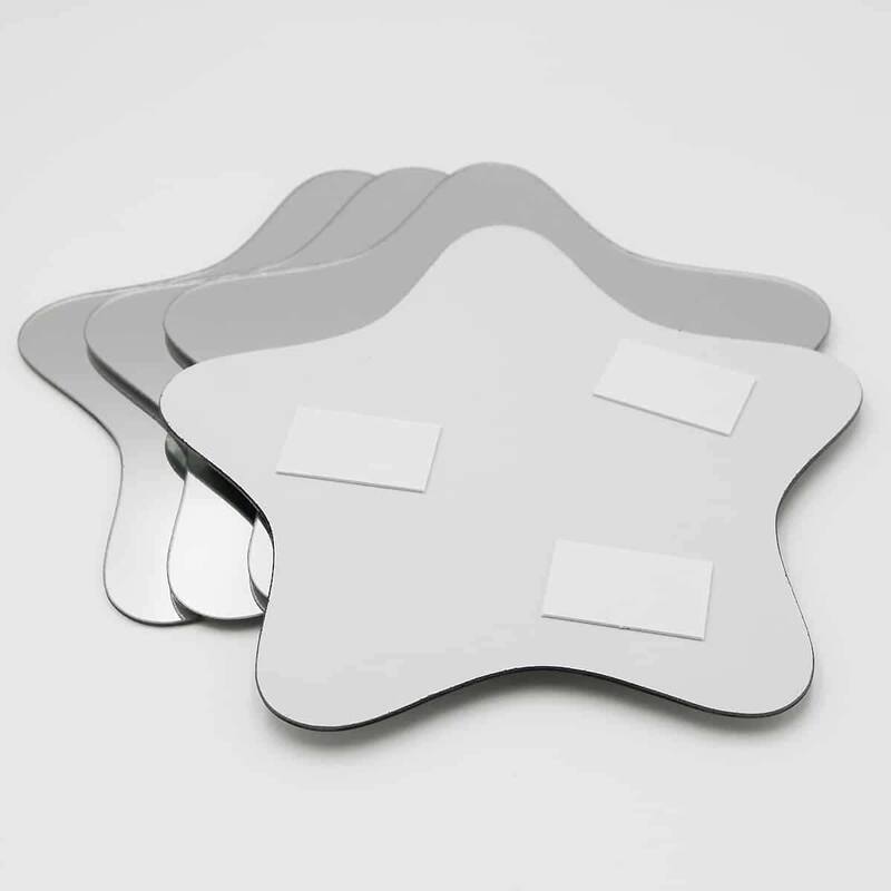 Small Decorative Wall Self Adhesive Shaped Mirrors - Set of 4