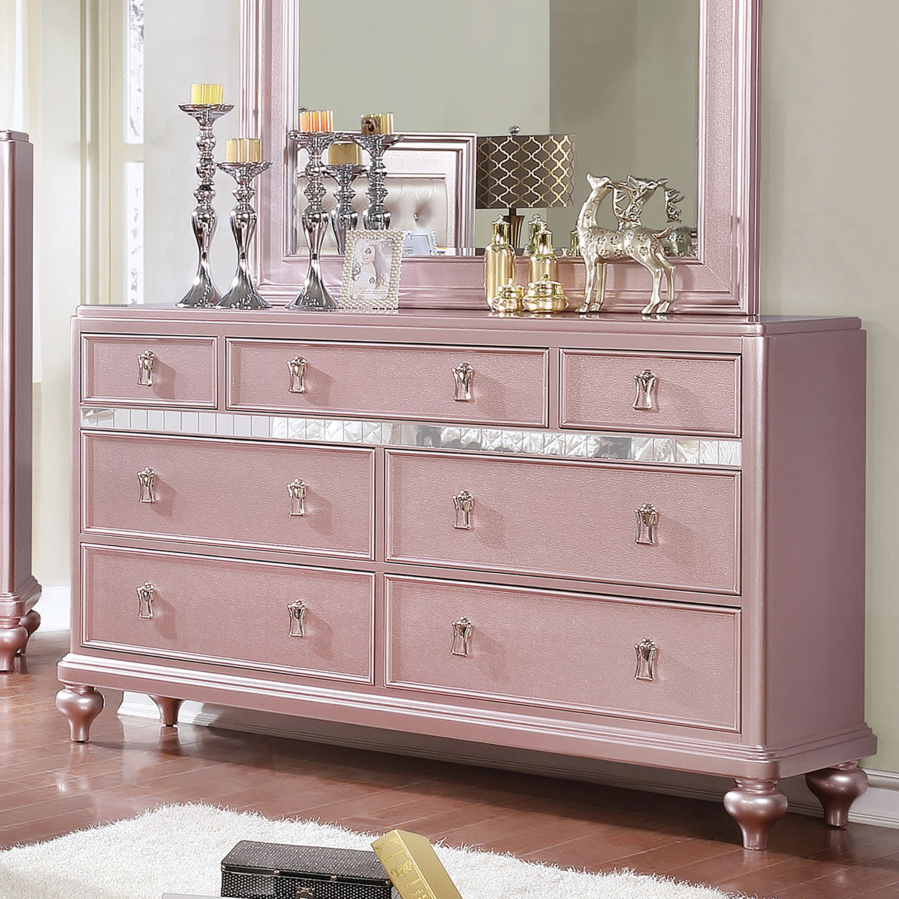Furniture of America Dzhebel Contemporary 56-inch Wide 7-Drawer Solid Wood Dresser