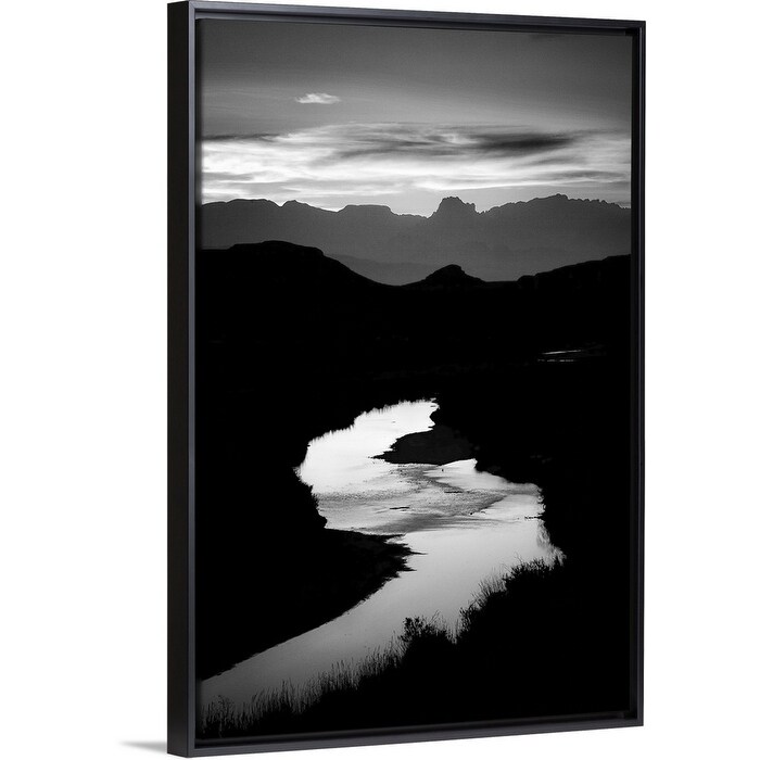 Sunset Over The Rio Grande Texas Black Float Frame Canvas Art Overstock 25515044
