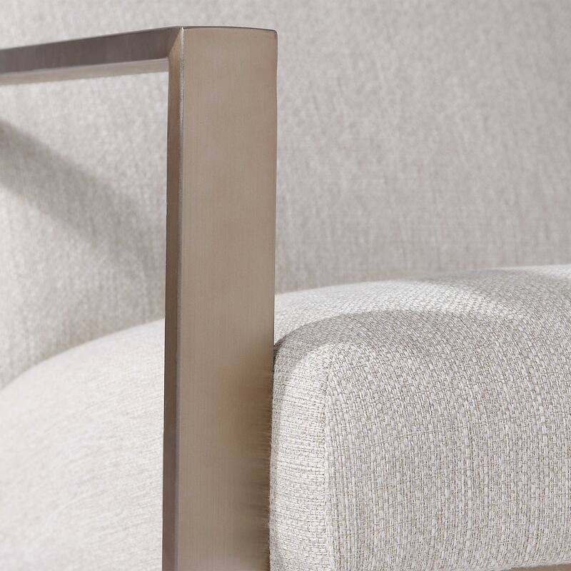 31" Brown and Beige Contemporary Accent Chair