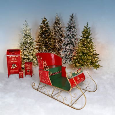 5.5 Foot Tall Elegant Metal Christmas Sleigh - 93"x47.25"x68"