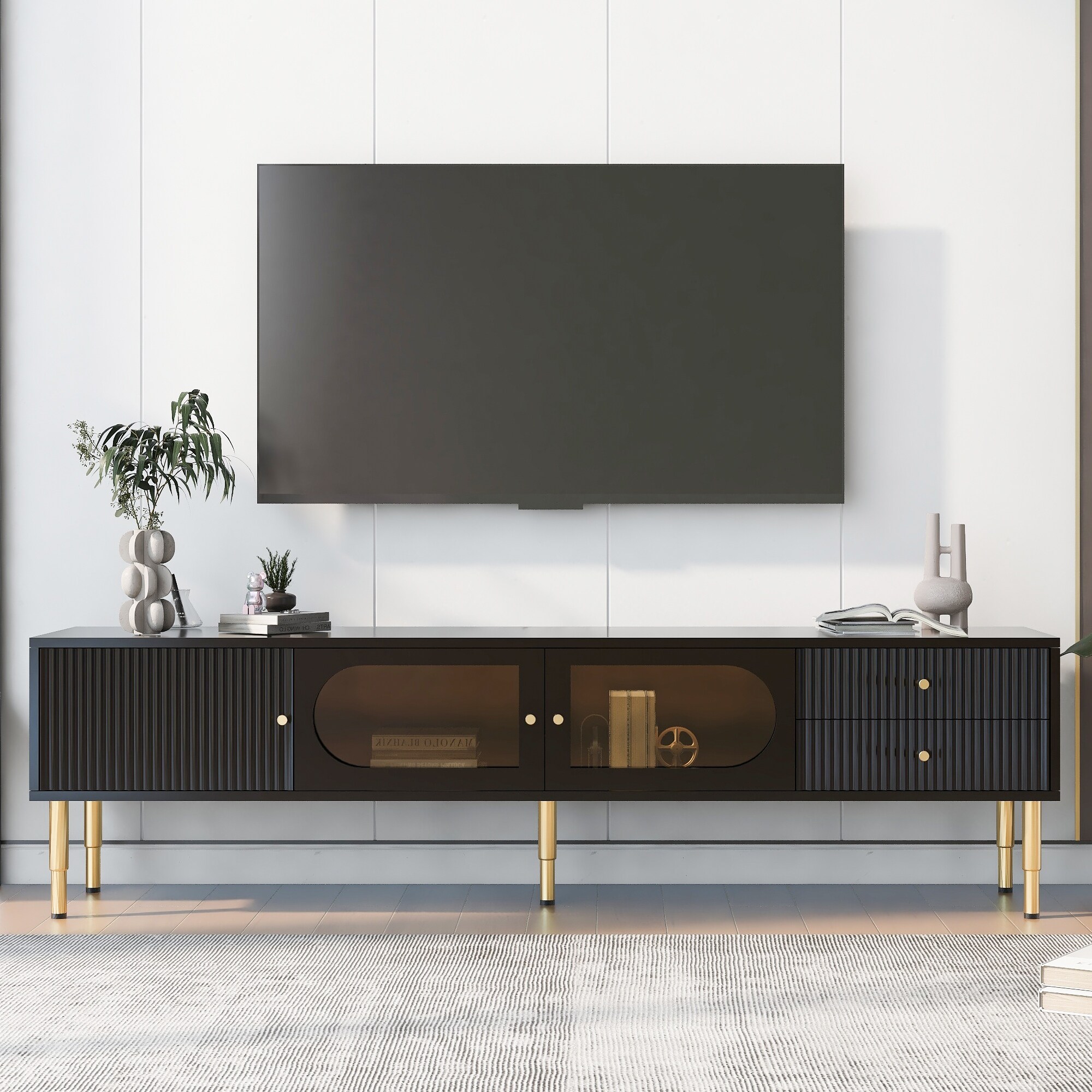 TV Stand for TVs up to 80'', Entertainment Center with