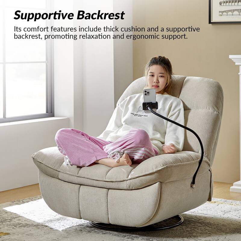Alina Modern Manual Recliner with A Phone Holder(Set of 2) by HULALA HOME