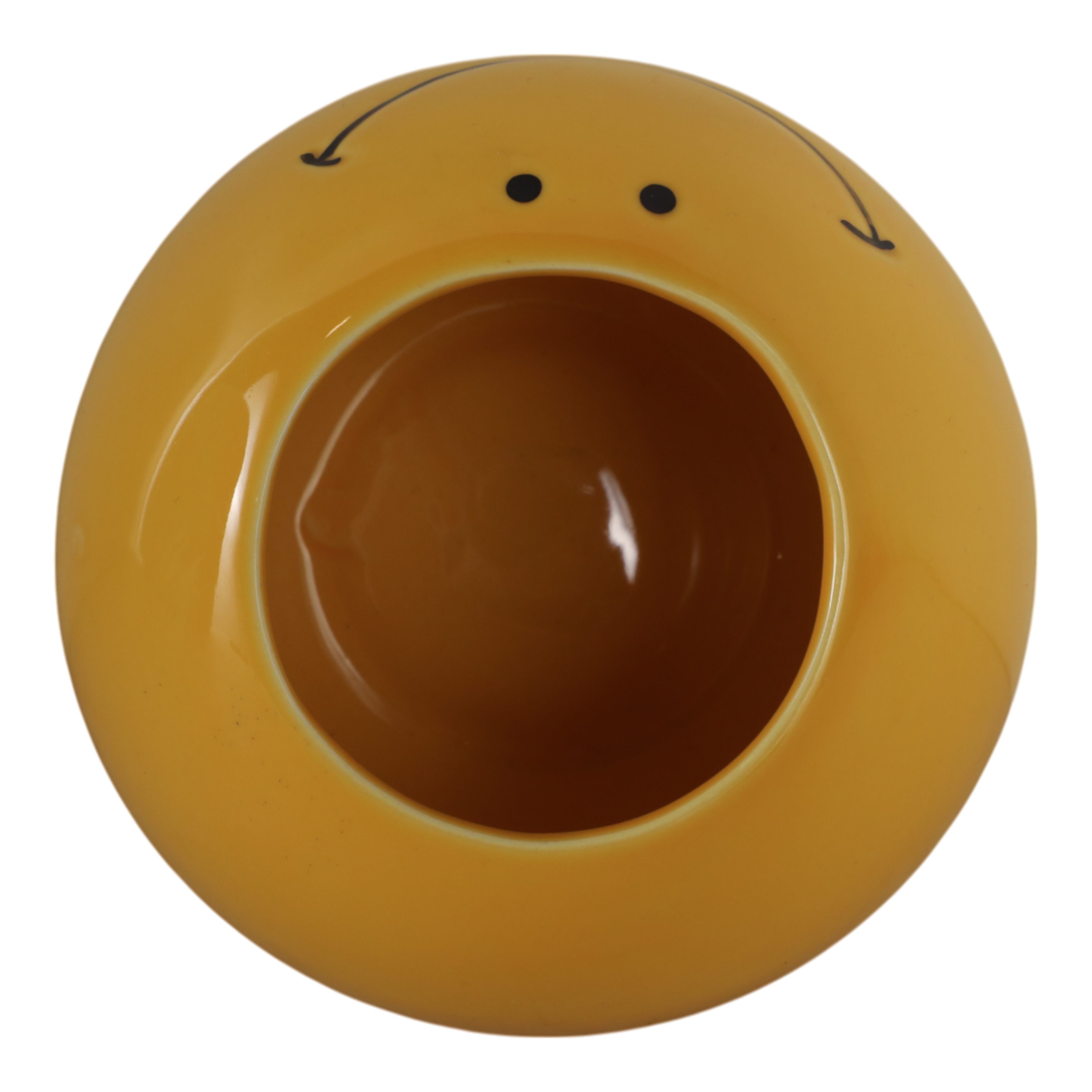 Chic Smiley Face Round Pencil Cup Storage - 4", Yellow & Black - 4.0"