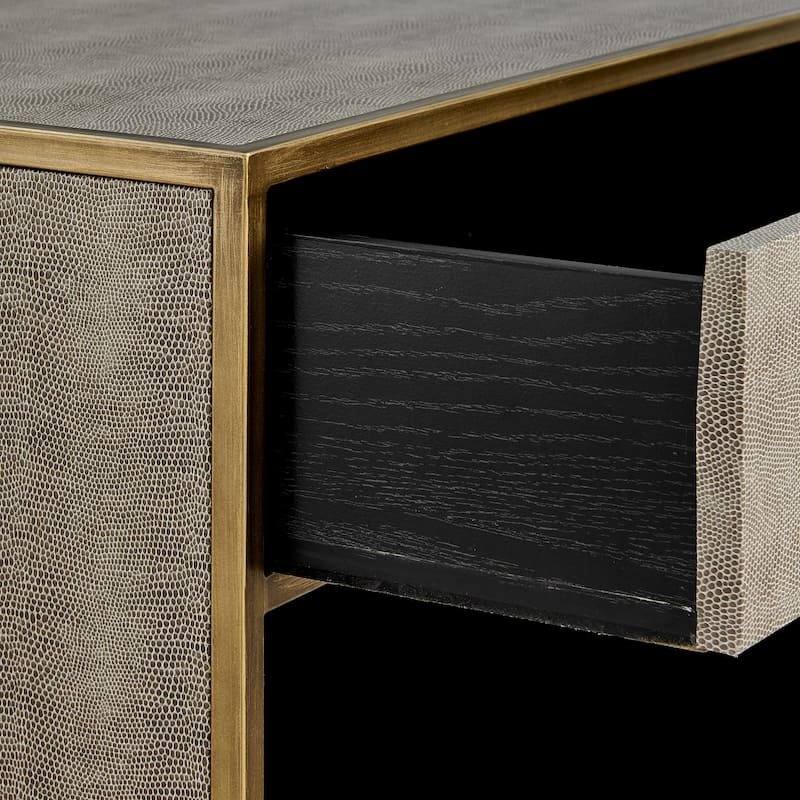 NPD Furniture Arista Faux Shagreen Side / End Table