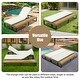 preview thumbnail 13 of 18, Outdoor Chaise Lounge Chair with 5-Position Adjustable Backrest and Wood Side Table