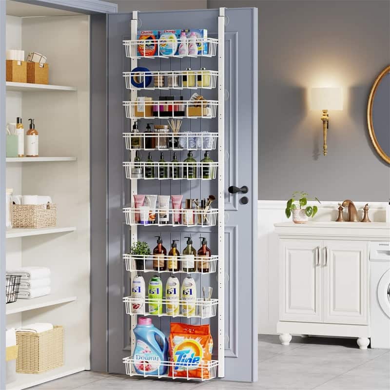9Tier Over the Door Pantry Organizer Adjustable - 2.95"D x 15.74"W x 15.15"H
