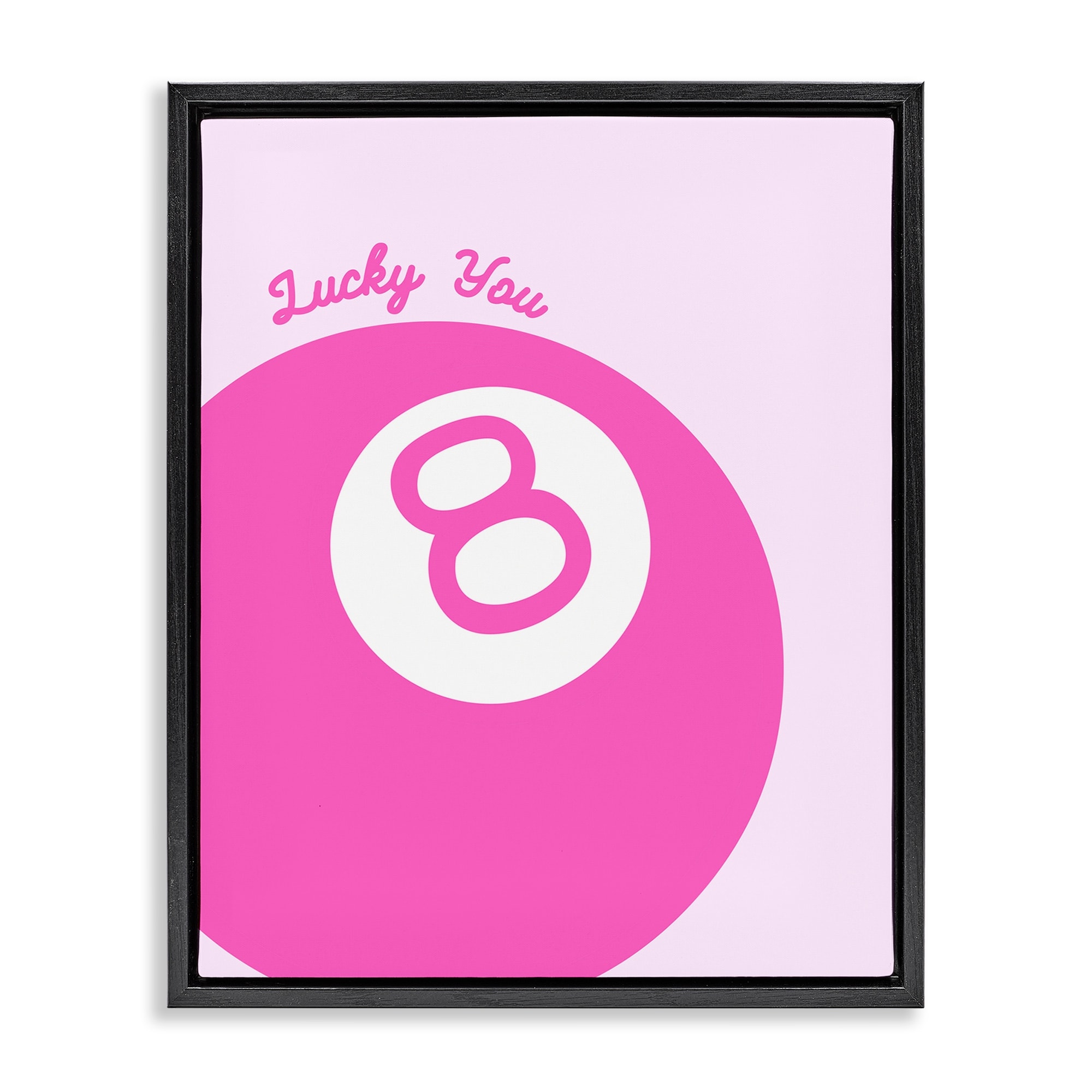 Stupell Lucky You Eight Ball Framed Floater Canvas Wall Art Design By House of Lulu