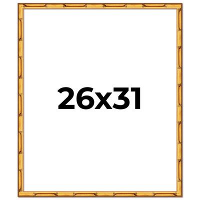 26x31 Frame Gold Bamboo Picture Frame Modern Photo Frame Includes UV Acrylic Shatter Guard Front Acid Free Foam Backing Board