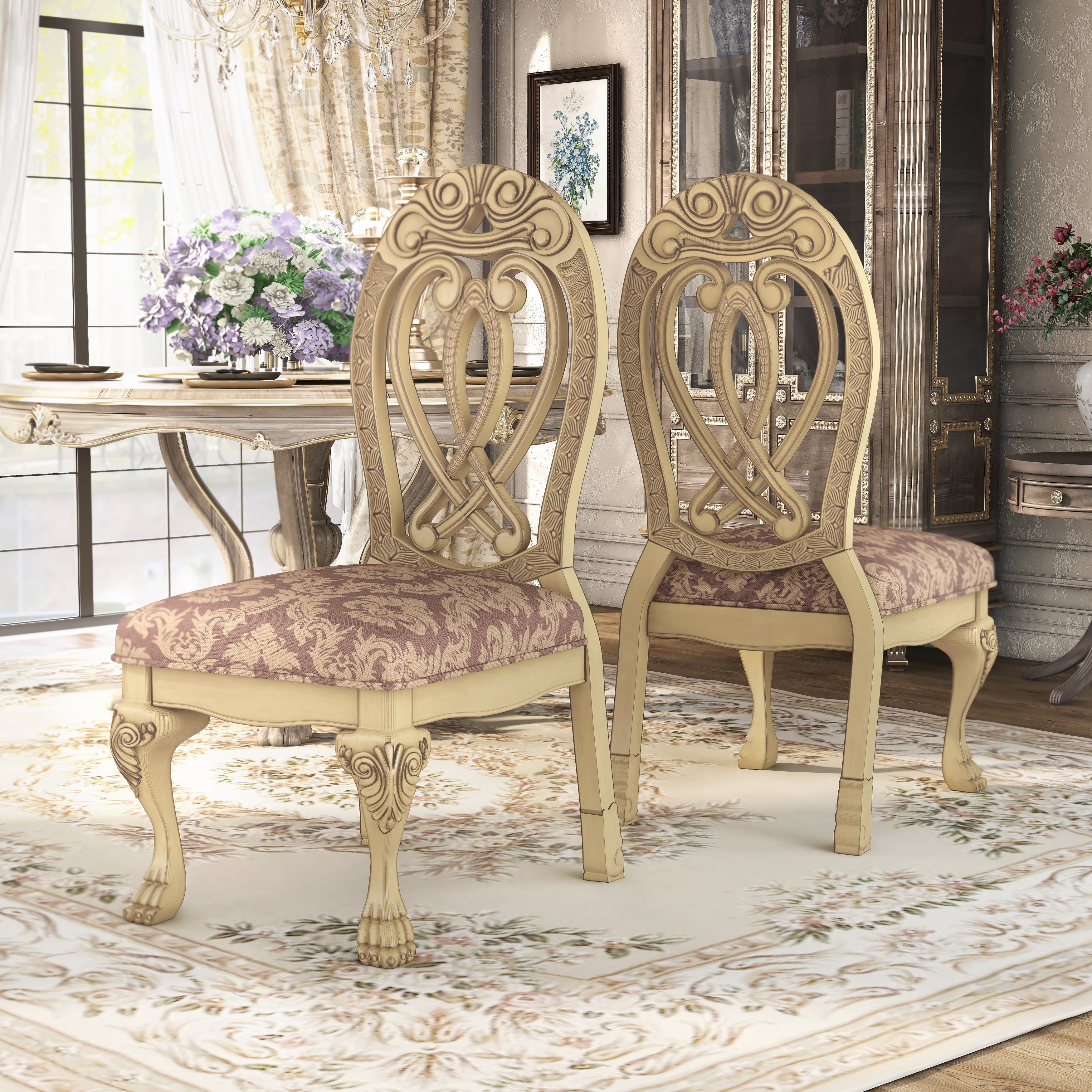 Furniture Of America Moka Traditional Fabric Dining Chairs (set Of 2)